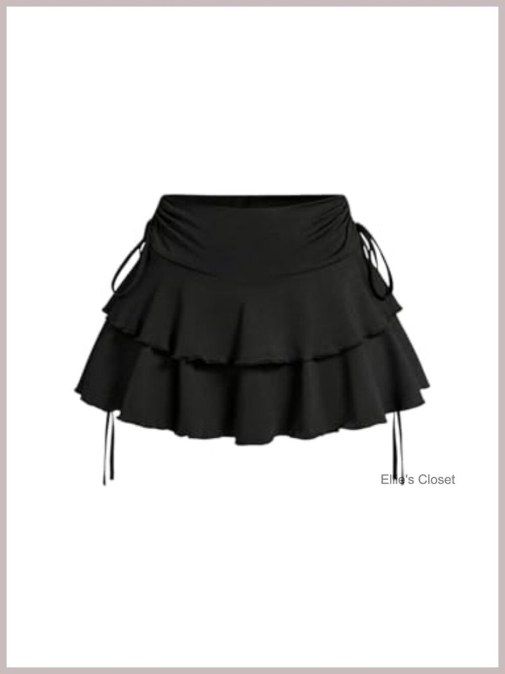 Y2K Mini Ruffle Skort with Shorts Low Rise A-Line Drawstring Bow